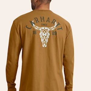 Carhartt Men's Heavyweight Longhorn Graphic T-shirt in Brown 🆕